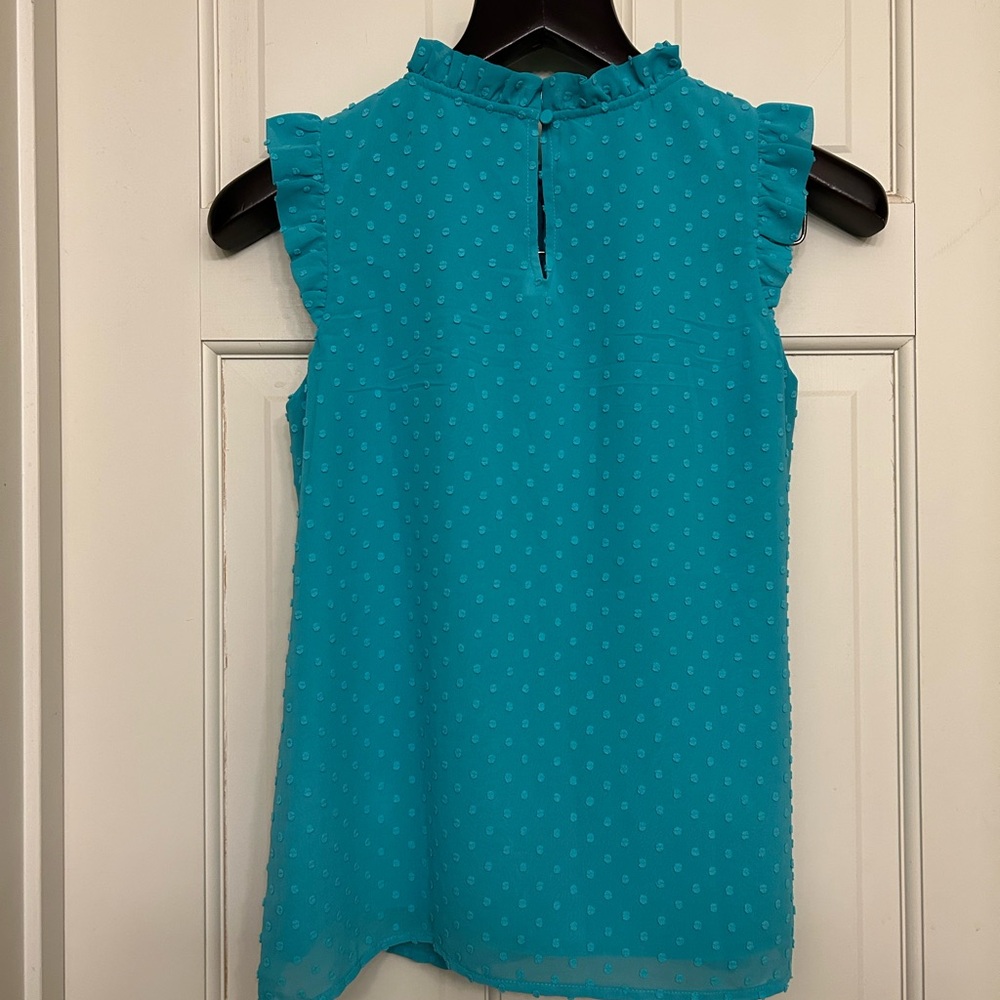 J. Crew Teal Sleeveless Top - Picture 2 of 3